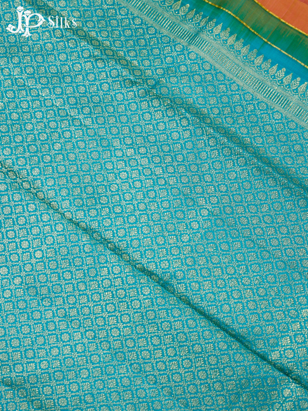 Dual shade Pink And Blue Kanchipuram Silk Saree - F434