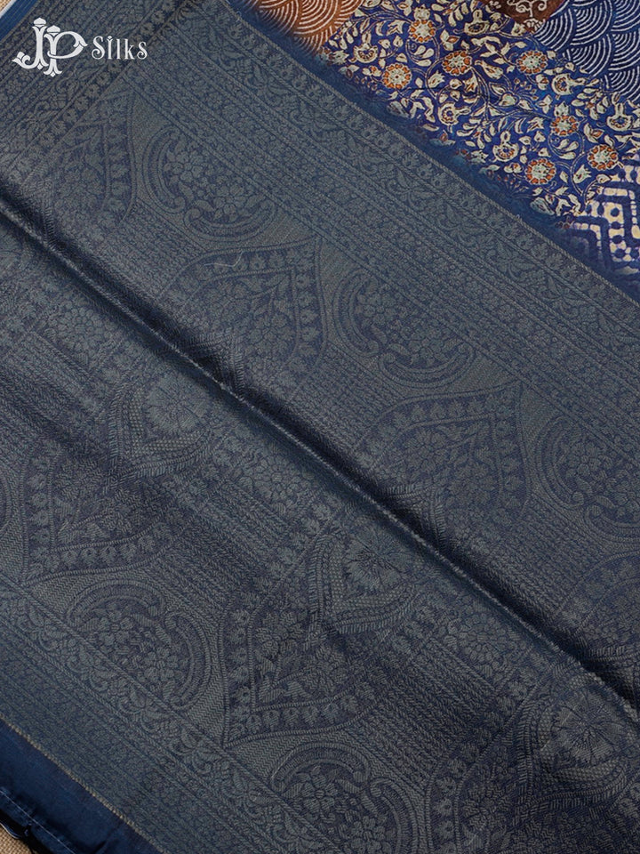 Multicolour Blue Semi Tussar Saree - E3299