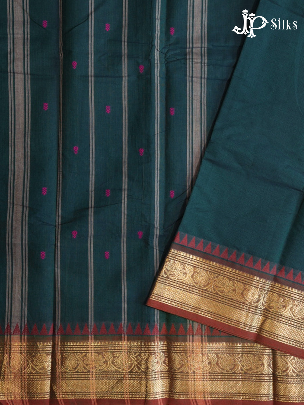 Dark Green Theni Cotton Saree - G900