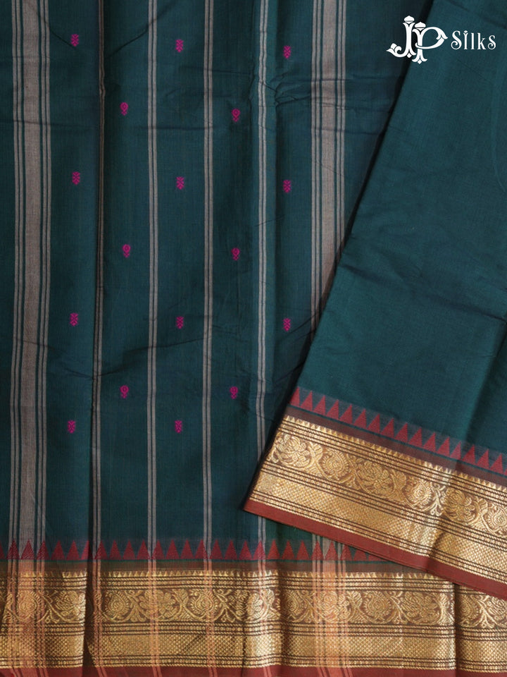 Dark Green Theni Cotton Saree - G900