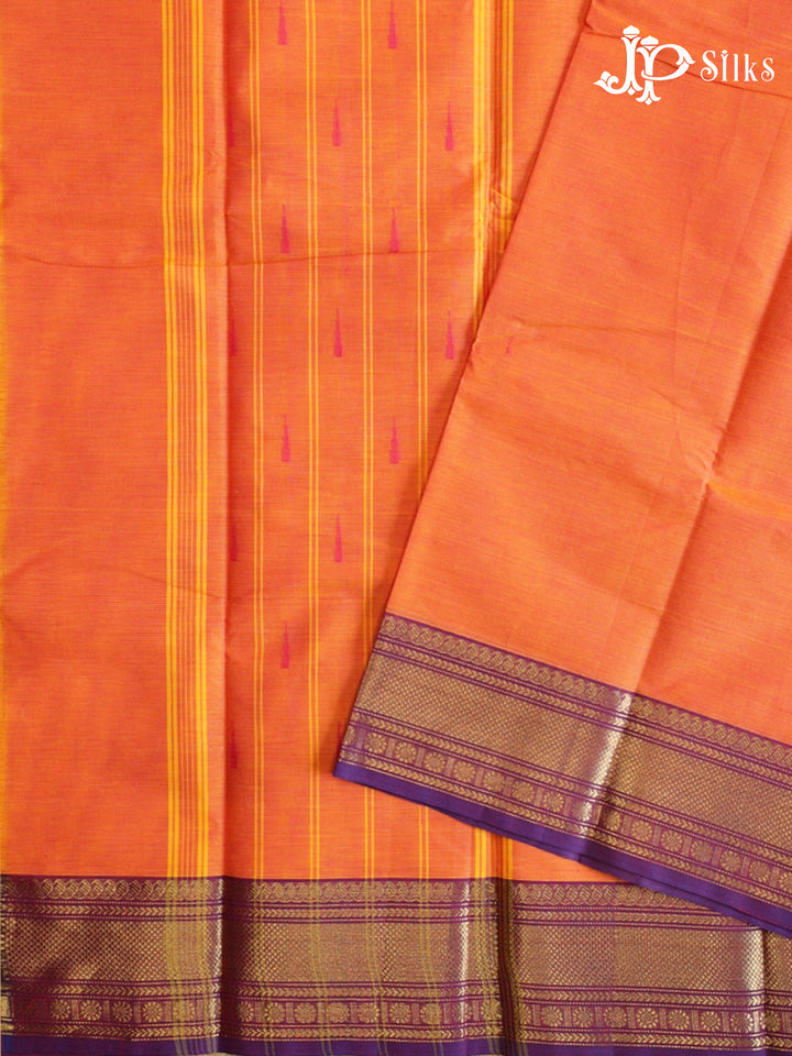 Sunset Orange Theni Cotton Saree - G883