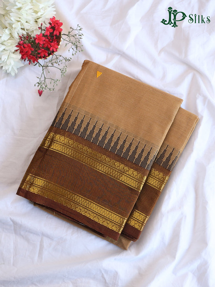 Beige Theni Cotton Saree - G890