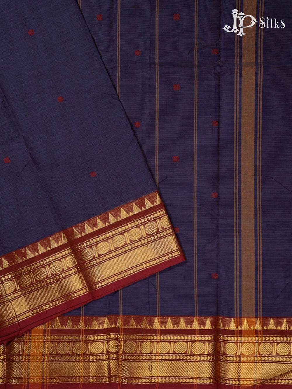 Dark Lavender Theni Cotton Saree - G414 “View2”