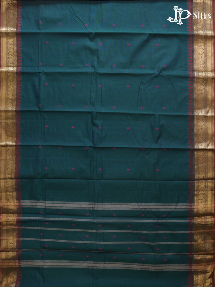 Dark Green Theni Cotton Saree - G900