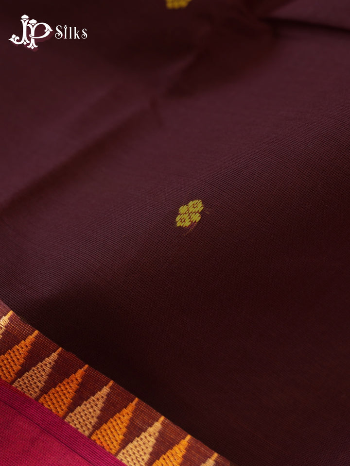 Dark Maroon Theni Cotton Saree - G897