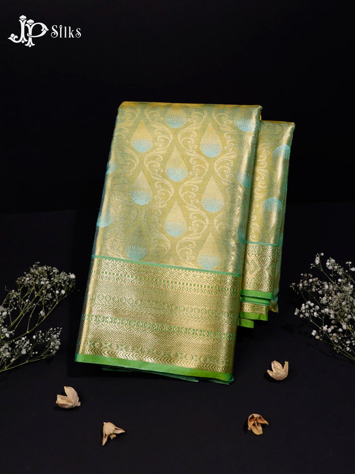 Blue and Light Green Art Silk Saree - G300