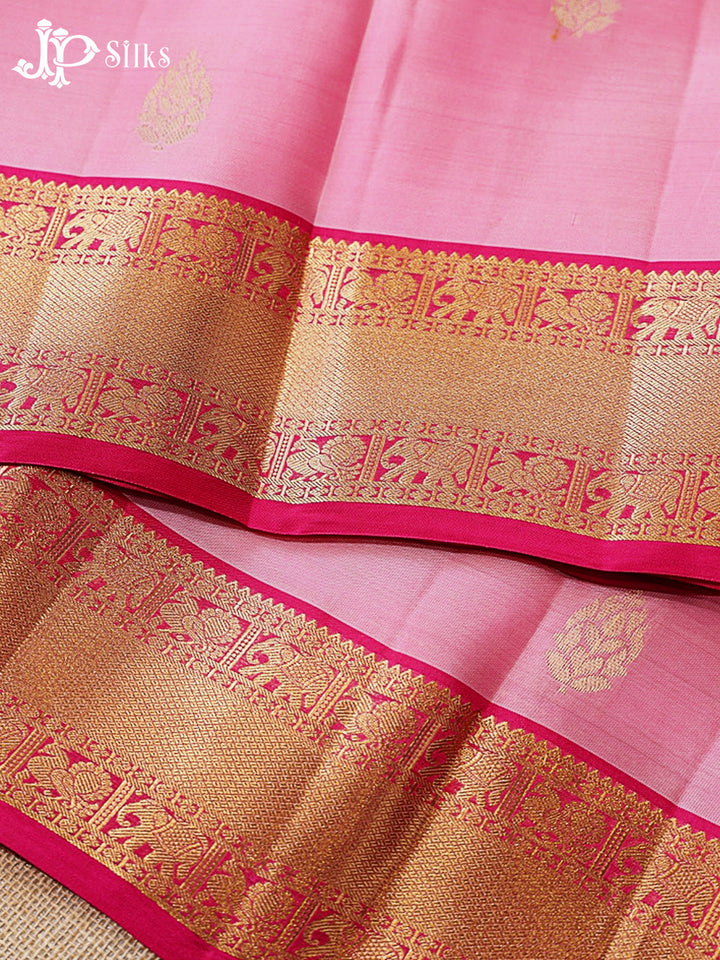 Baby Pink & Rani Pink Pure Silk Mix Saree - G928