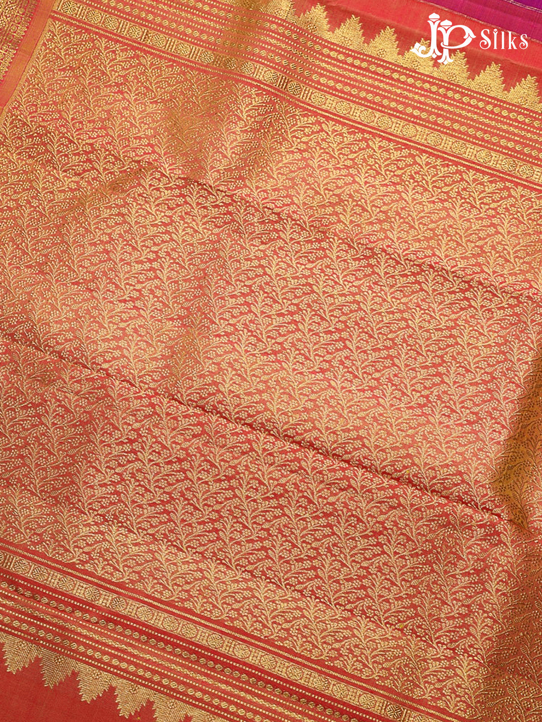 Purple & Golden Pink Kanchipuram Silk Saree - G869