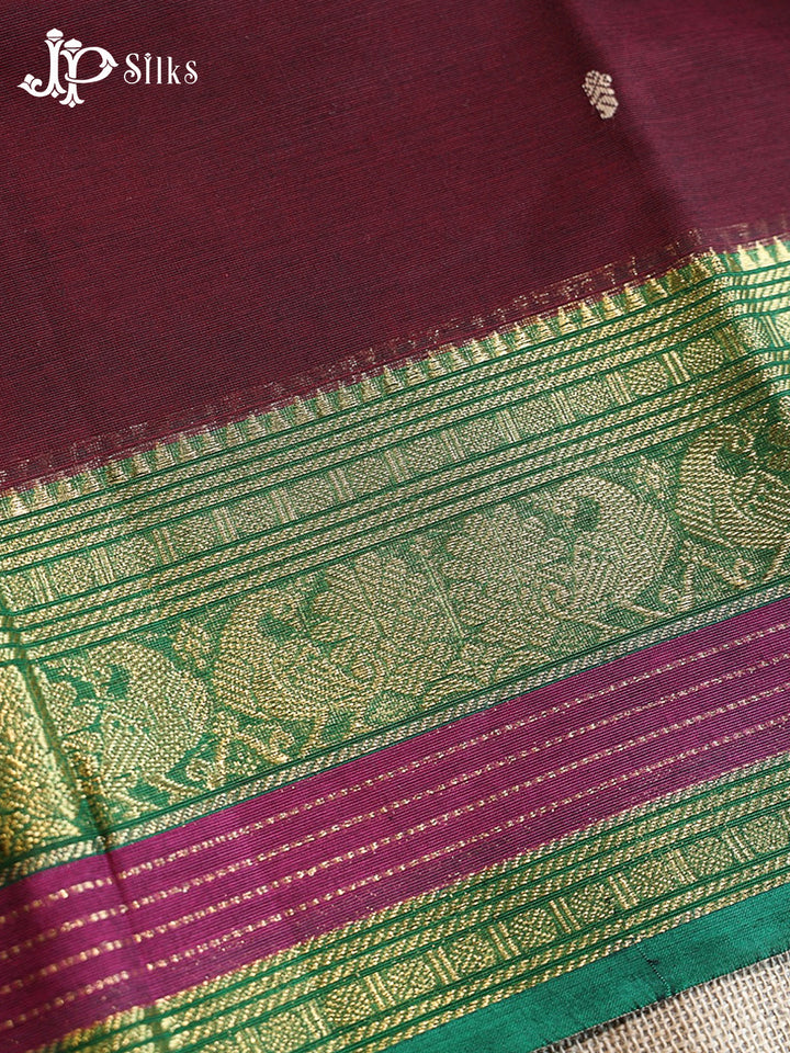 Dark Brown Theni Cotton Saree - G879