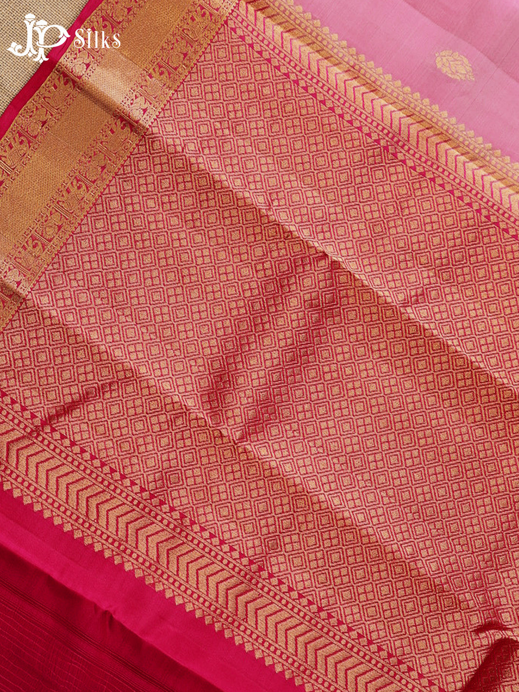 Baby Pink & Rani Pink Pure Silk Mix Saree - G928