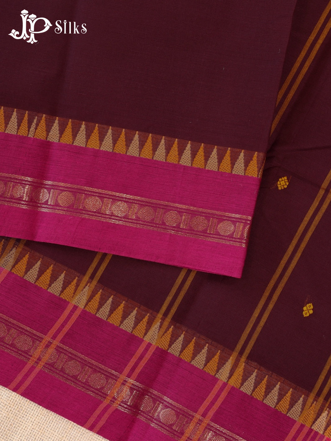 Dark Maroon Theni Cotton Saree - G897
