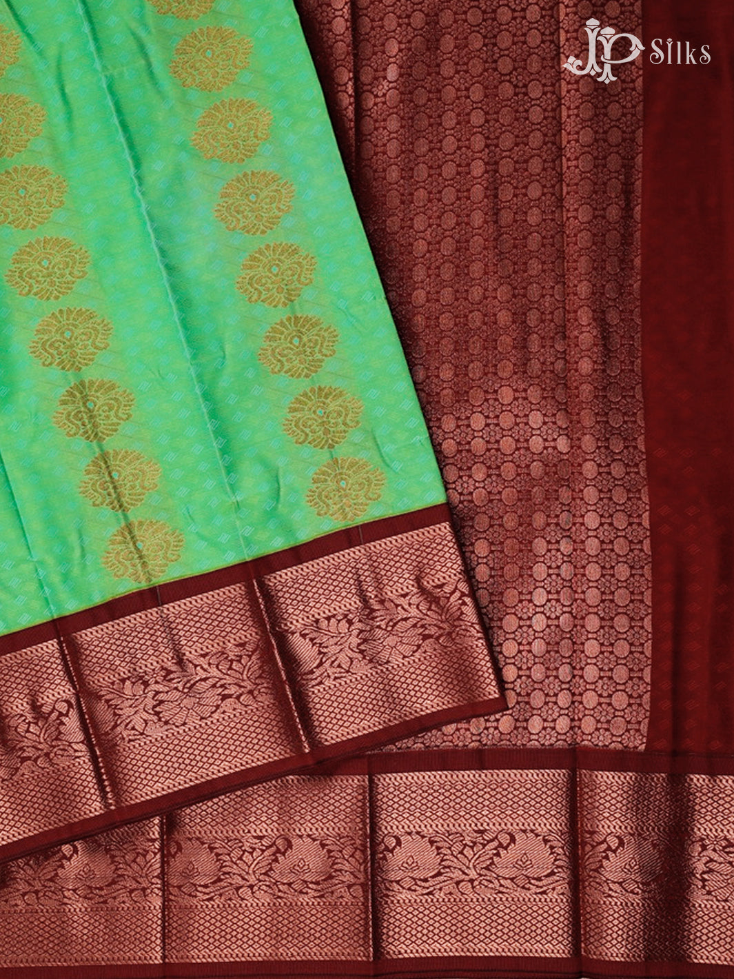 Green And Brown Art Silk Saree - F3602