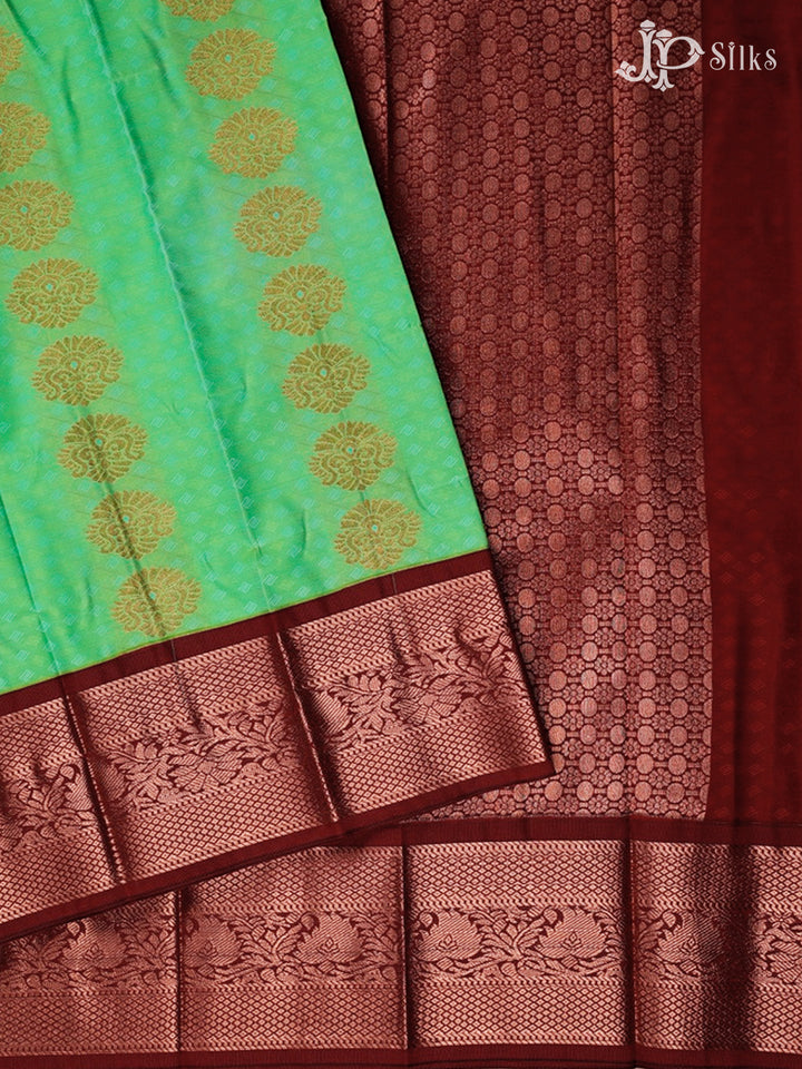 Green And Brown Art Silk Saree - F3602
