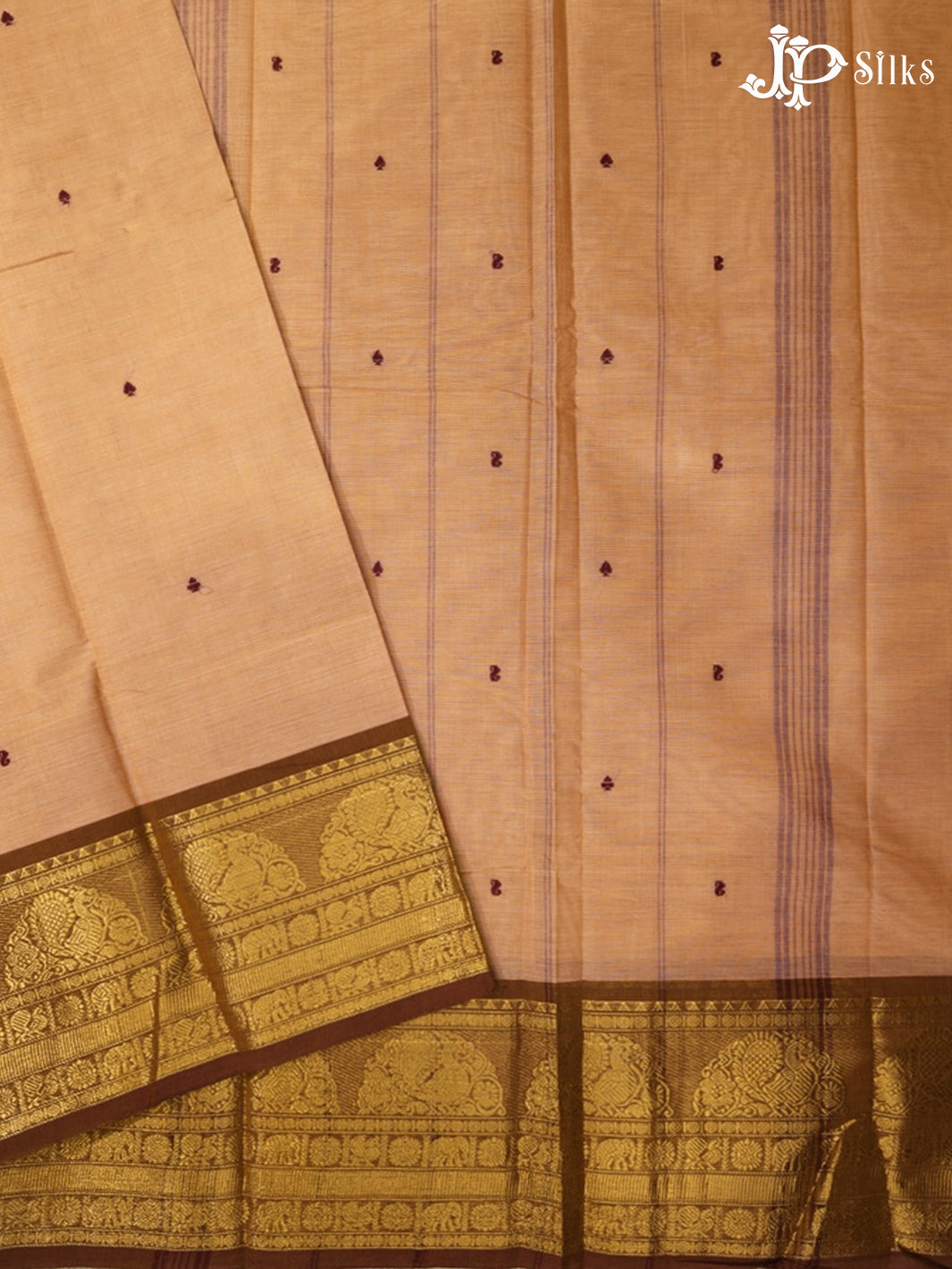 Wheat Beige Theni Cotton Saree - G885