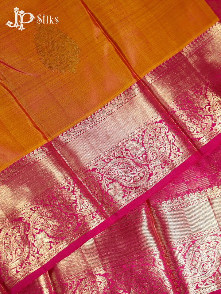 Dual Shade Pink Kanchipuram Pure Silk Saree - A1121