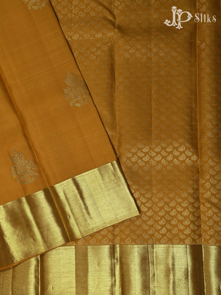 Mustard Yellow Kanchipuram Silk Saree - F2321 - View 2