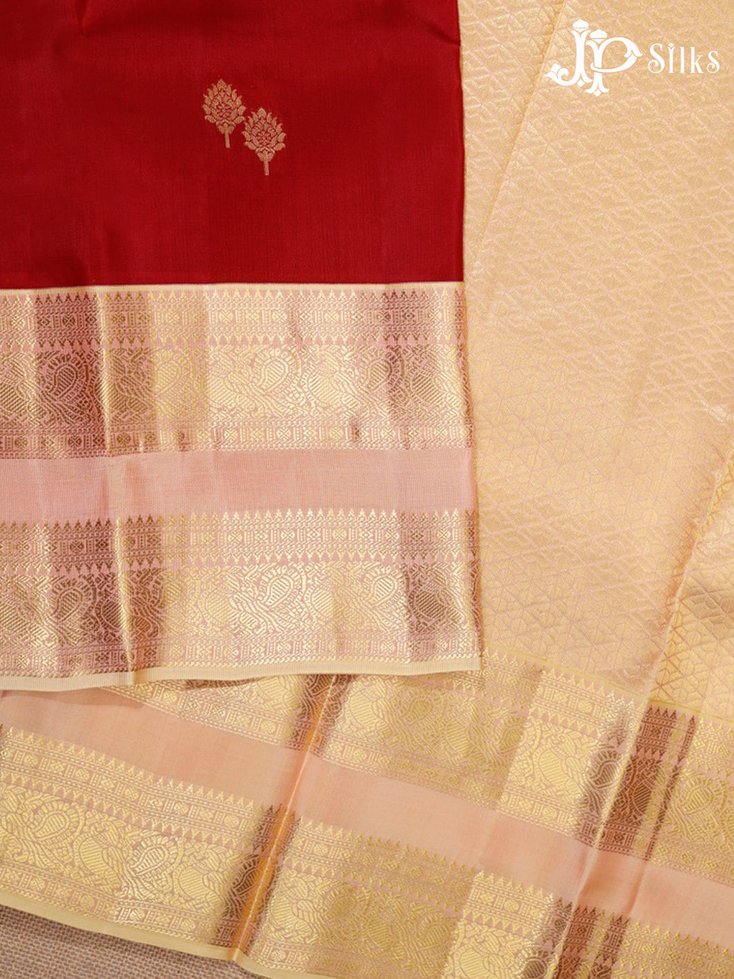 Maroon & Light Pink Pure Silk Mix Saree - H25