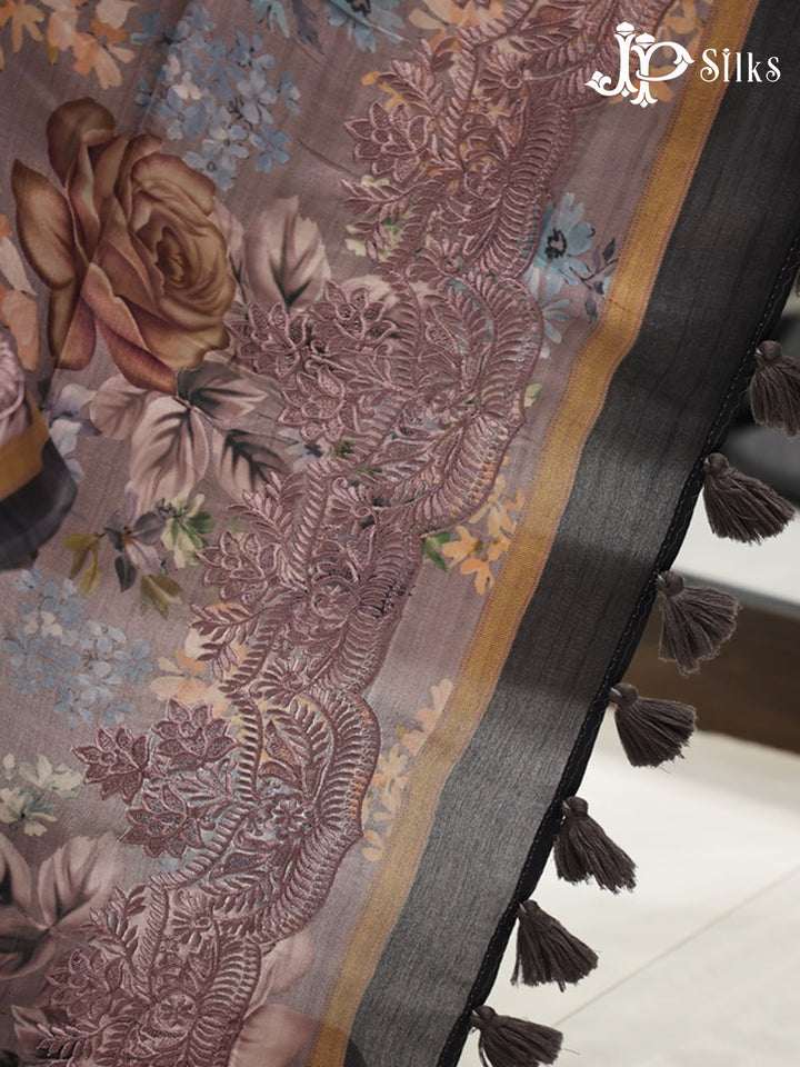 Rose Mauve Semi Tusshar Saree - E5574-view4