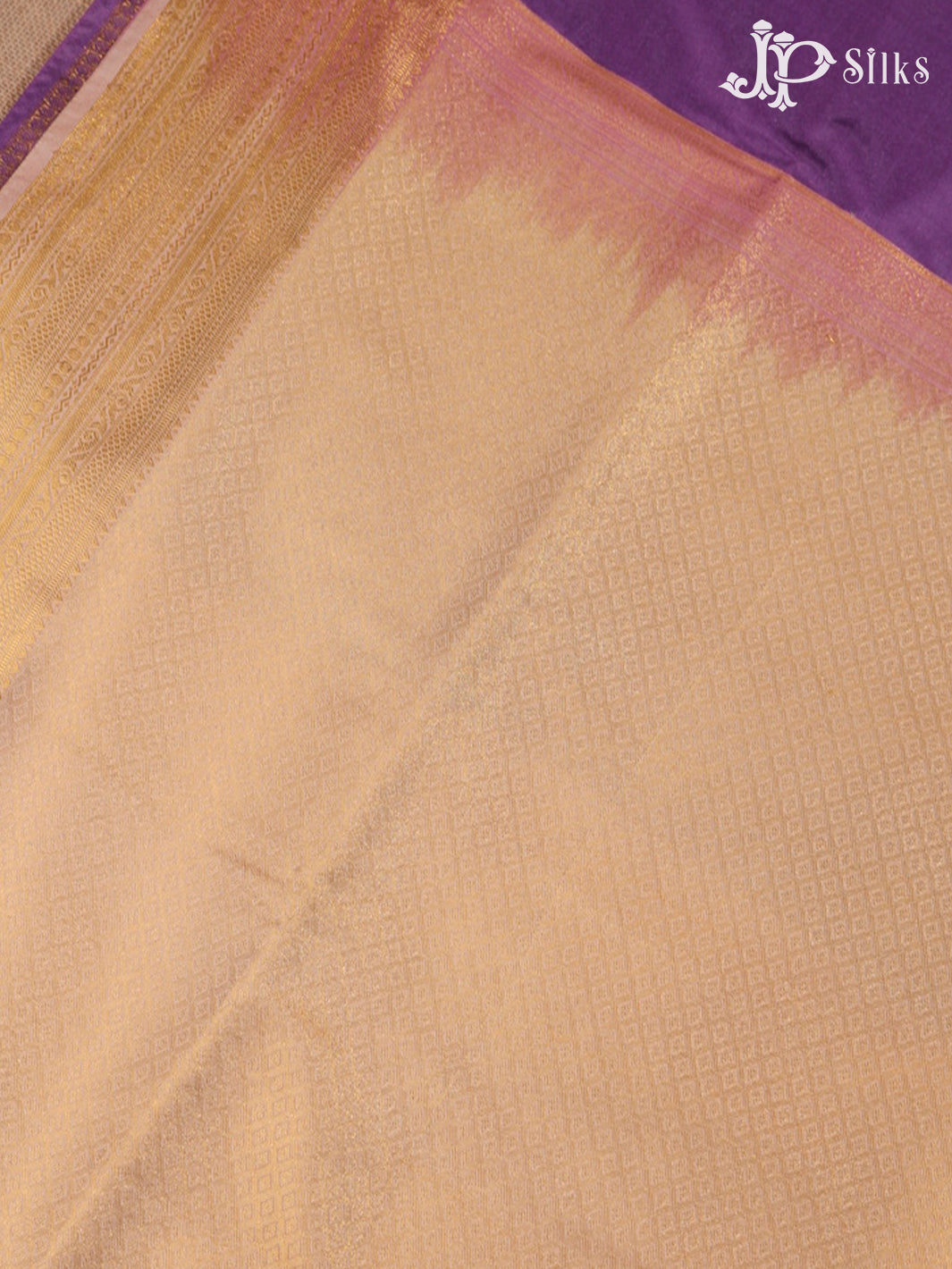 Dark Lavender & Beige Semi Soft Silk Saree - F3539-view6