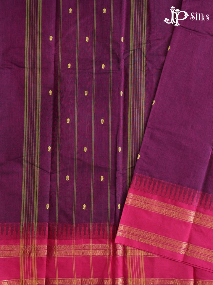 Grape Purple Theni Cotton Saree - G891