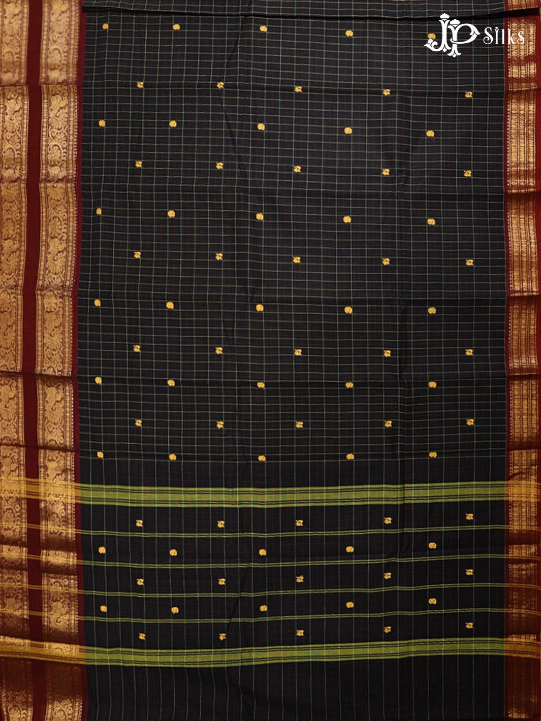 Black Theni Cotton Saree - G876