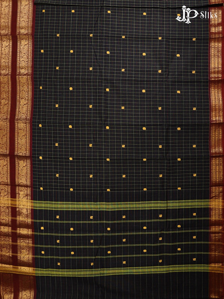 Black Theni Cotton Saree - G876