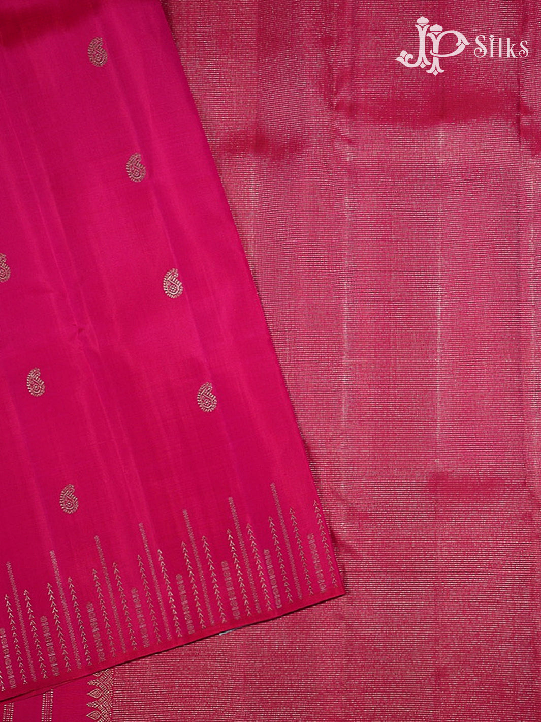 Reddish Pink Kanchipuram 2G Zari Silk Saree - H7