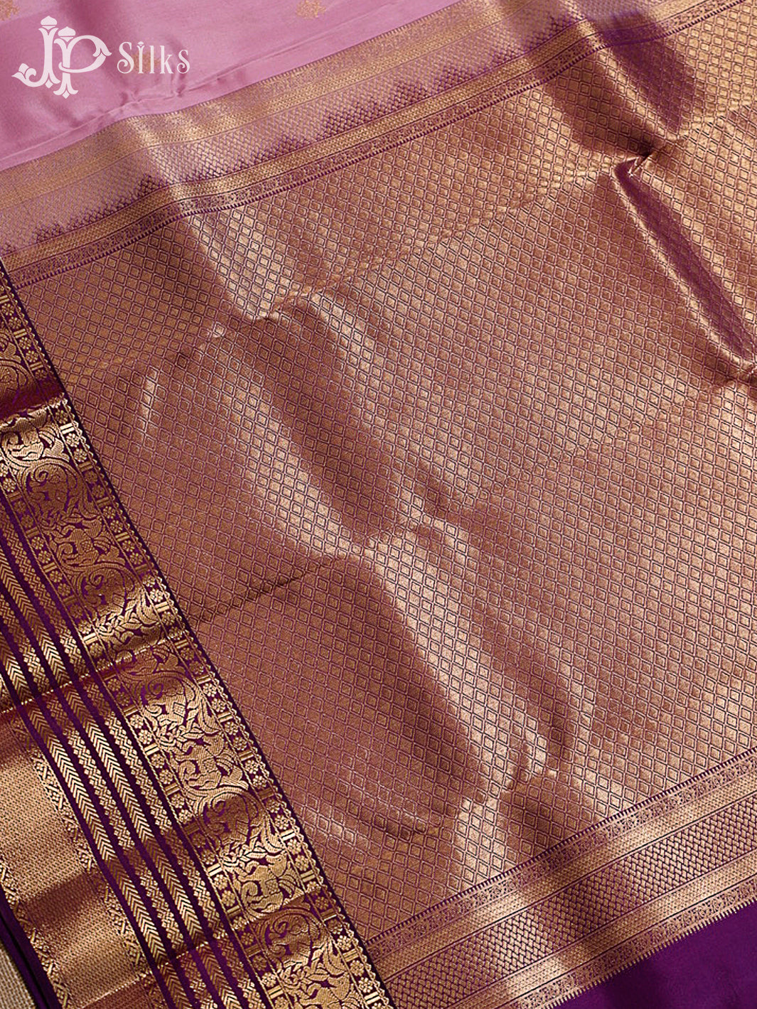 Baby pink Pure & Dark Purple Silk Mix Saree -h20