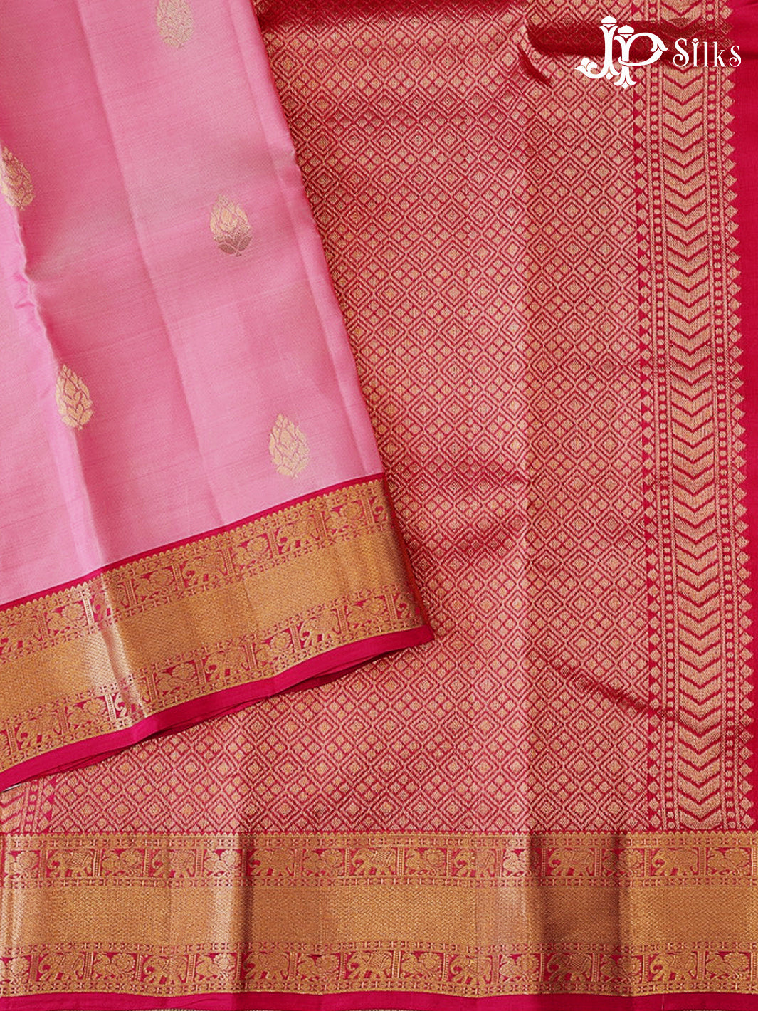 Baby Pink & Rani Pink Pure Silk Mix Saree - G928