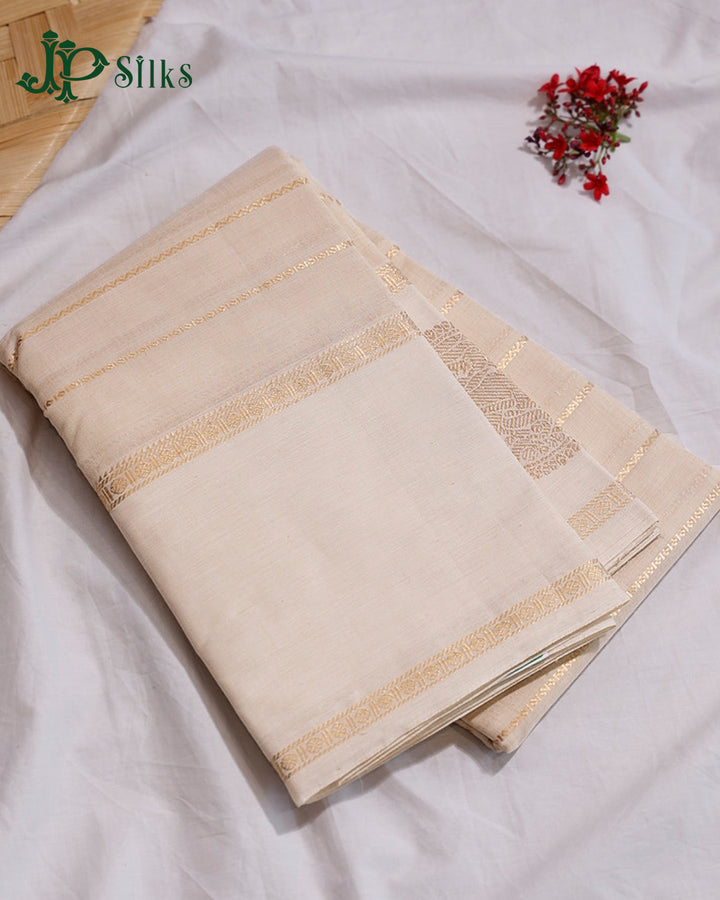 Half White Kanchi Cotton Saree H31