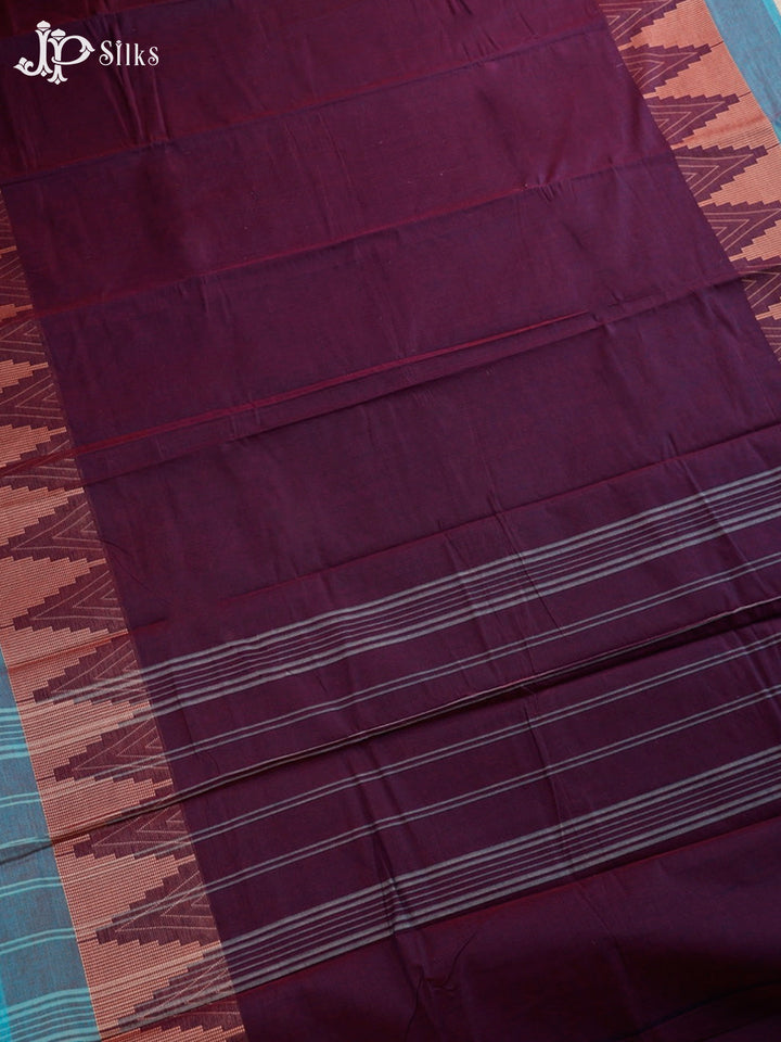 Grape Purple Chettinad Cotton Saree - F2724