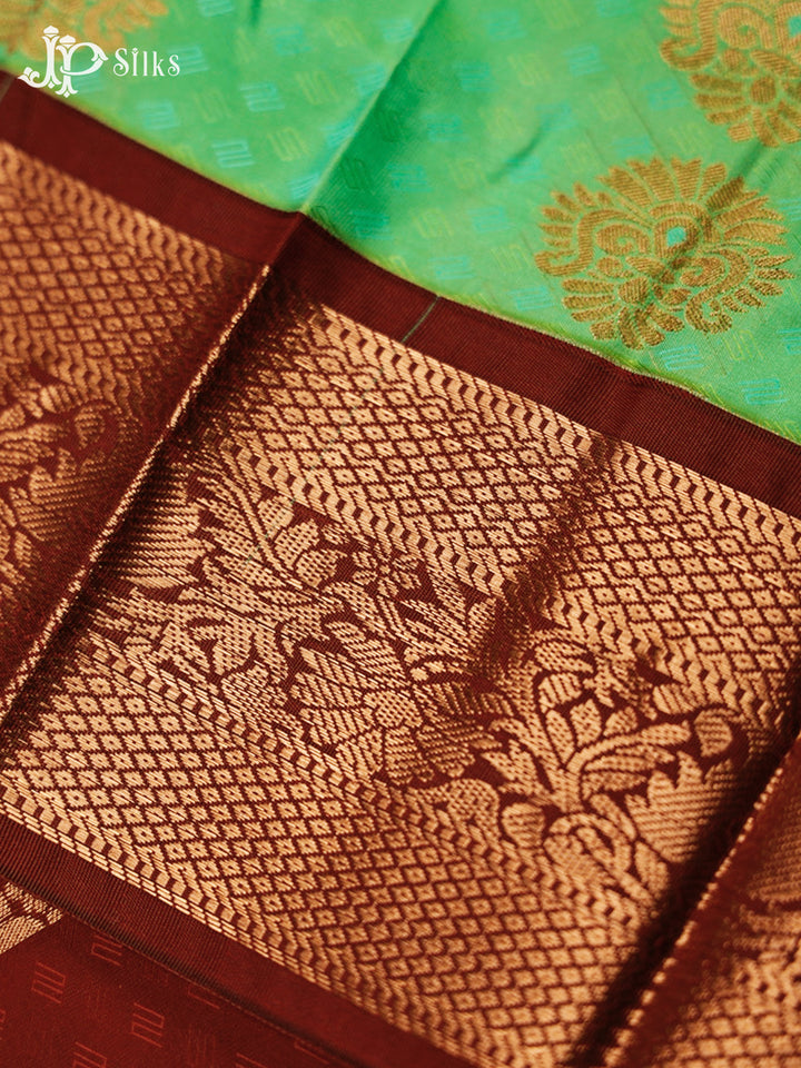 Green And Brown Art Silk Saree - F3602