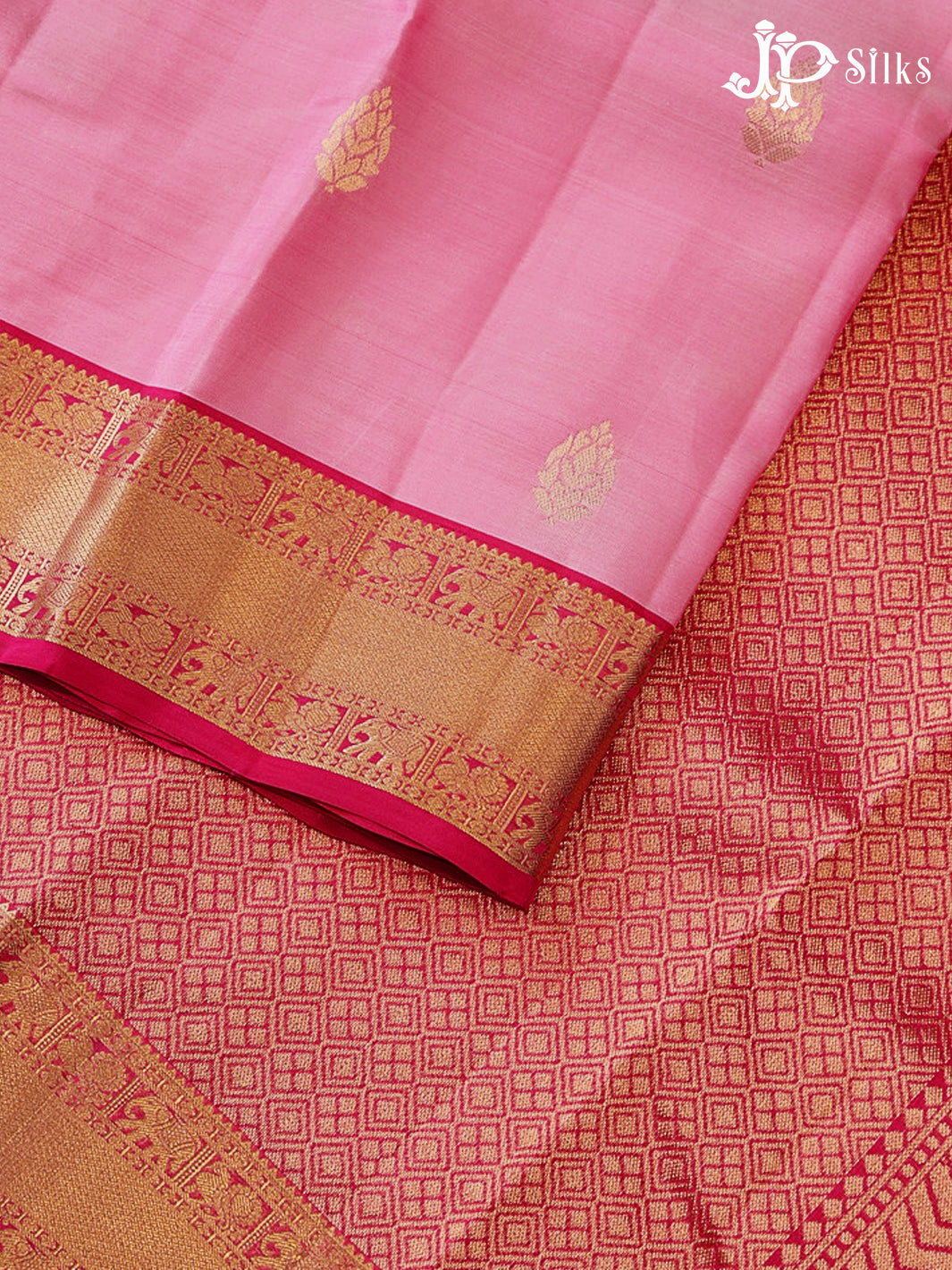 Baby Pink & Rani Pink Pure Silk Mix Saree - G928