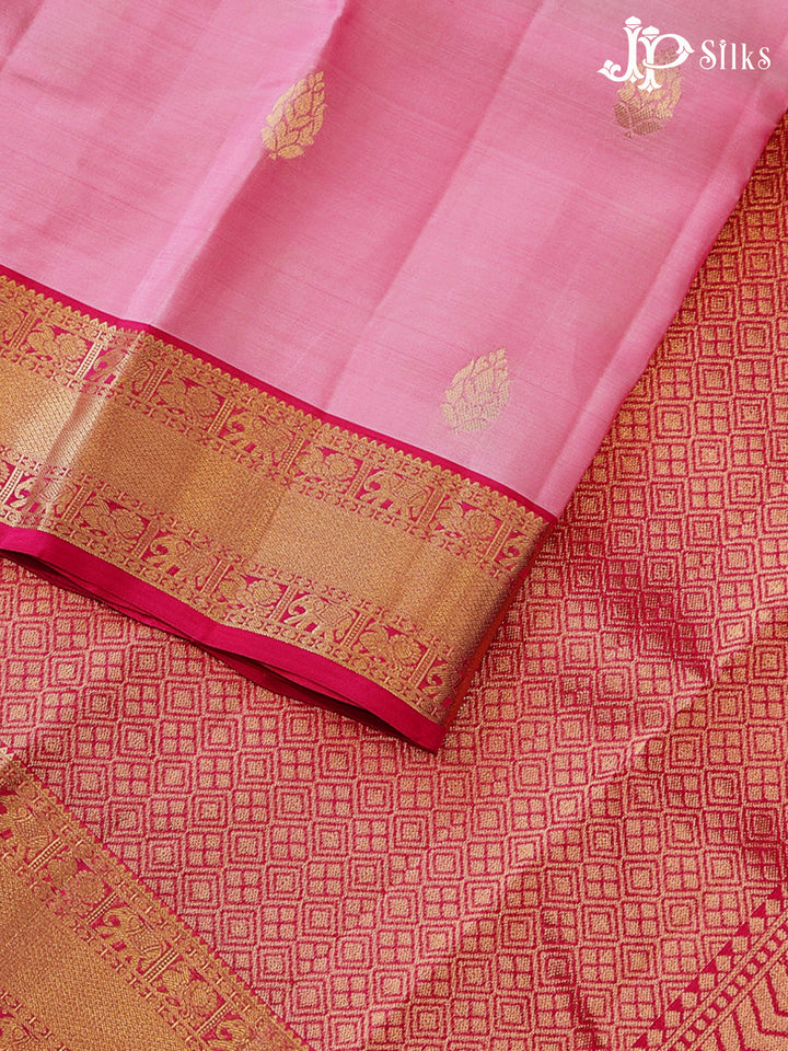 Baby Pink & Rani Pink Pure Silk Mix Saree - G928