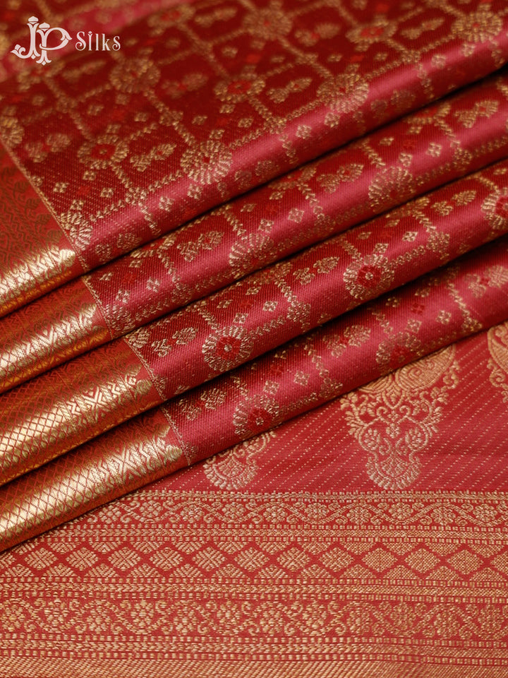 Dark Maroon Bridal Kanchipuram Silk Saree - G213