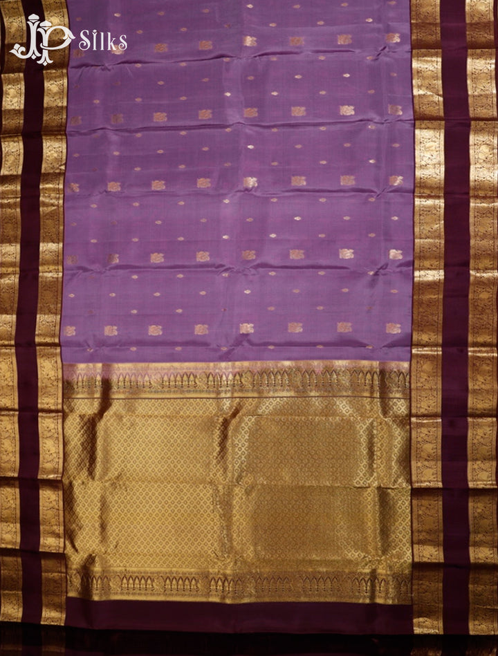 Dark Lavender & Brown Pure Silk Mix Saree - G330-view5