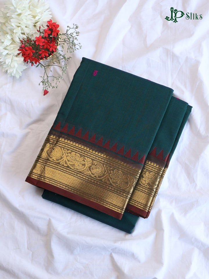 Dark Green Theni Cotton Saree - G900