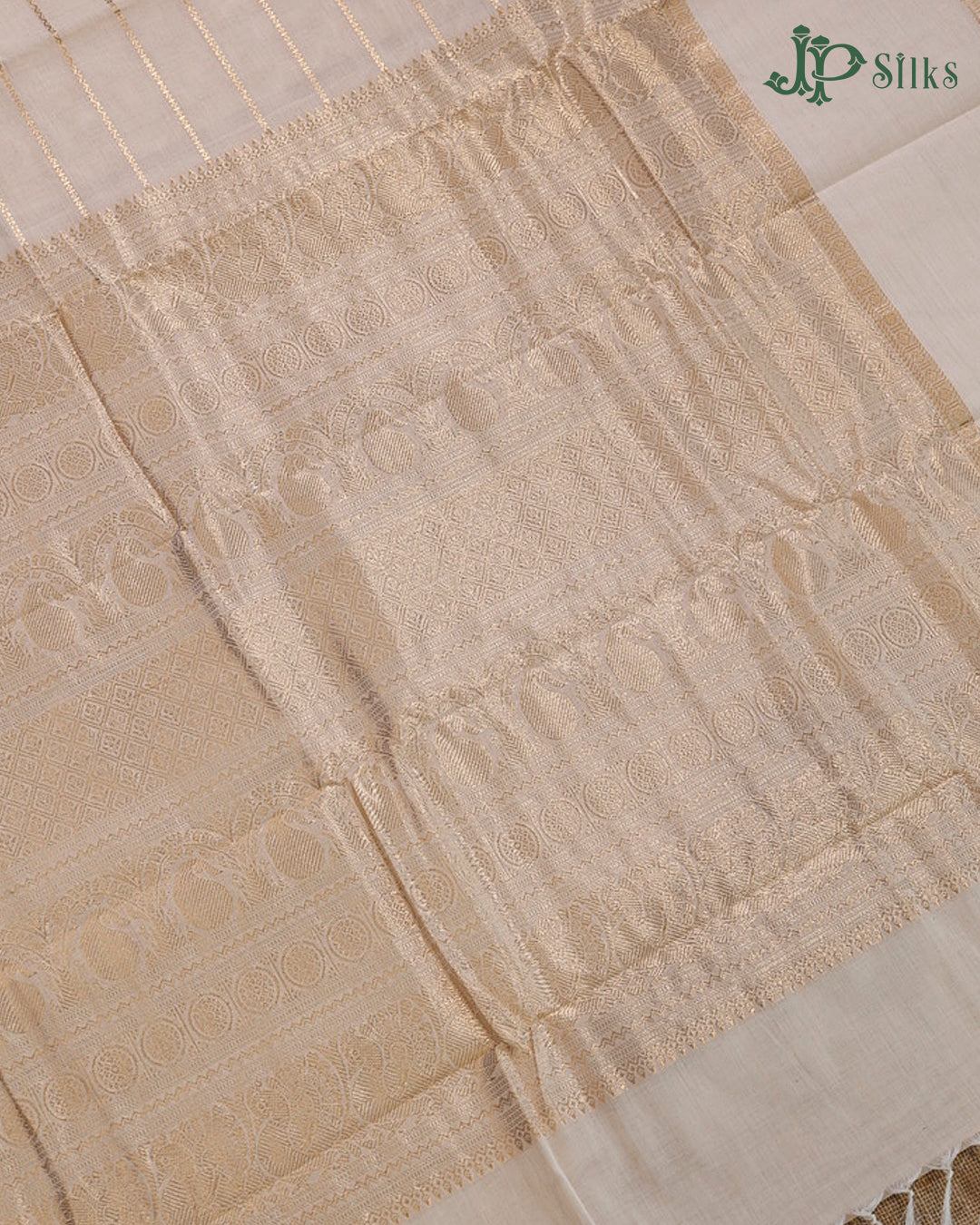 Half White Kanchi Cotton Saree H31