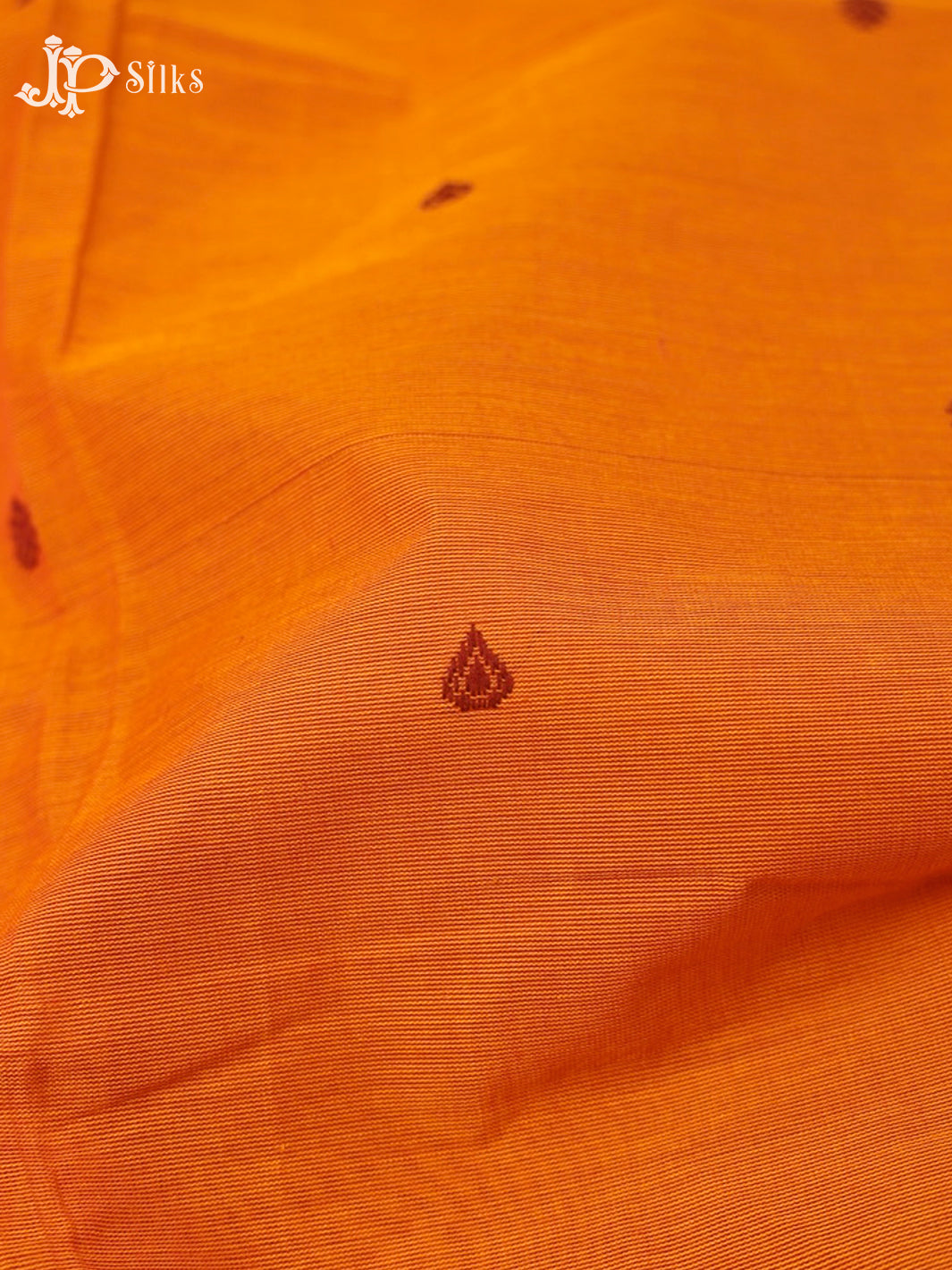Dark Orange Cotton Saree - G94