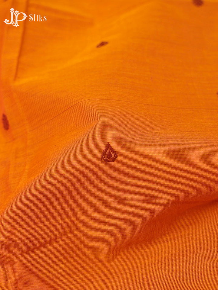 Dark Orange Cotton Saree - G94