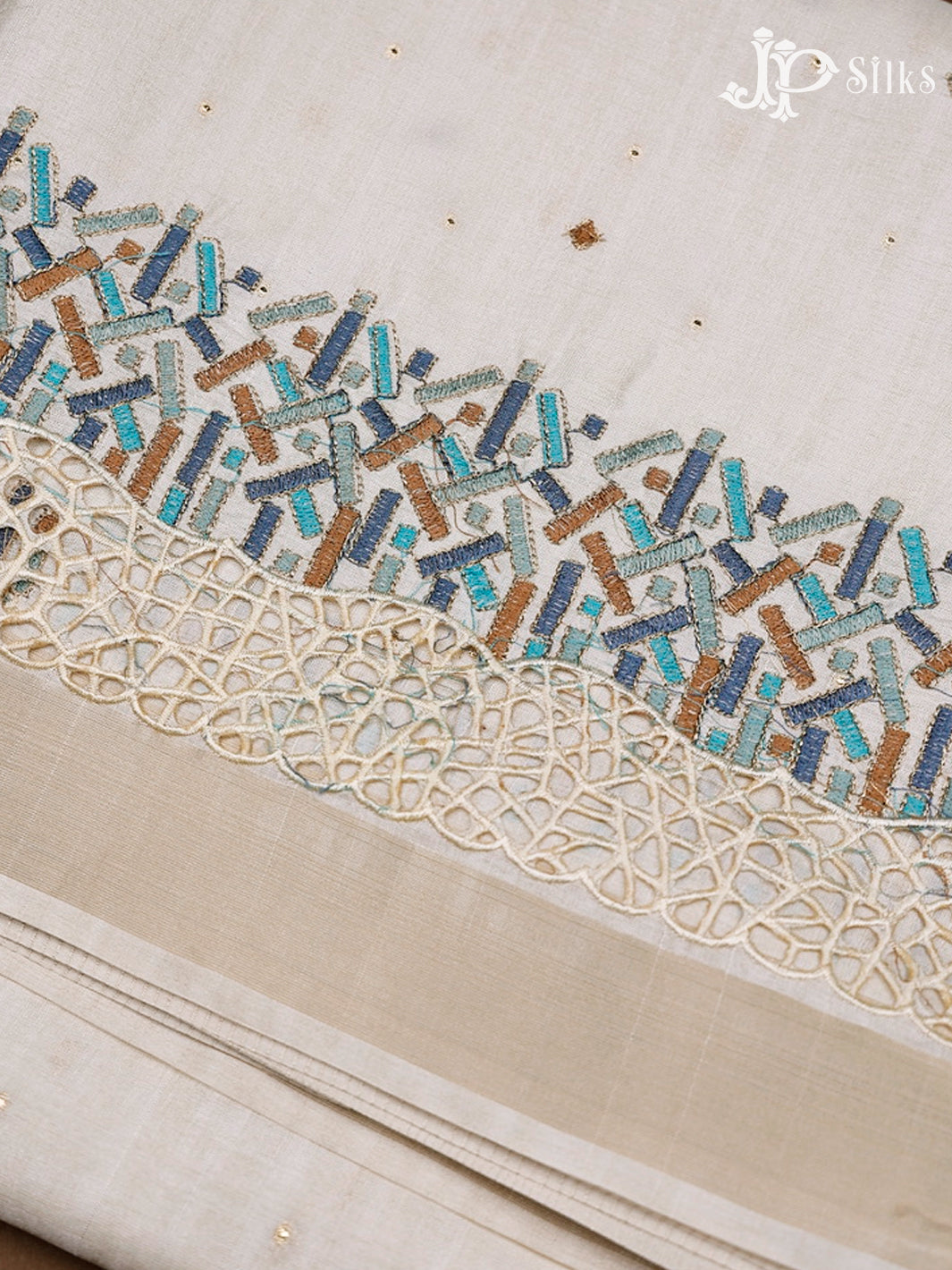 Off-White Semi Tussar Saree - G177