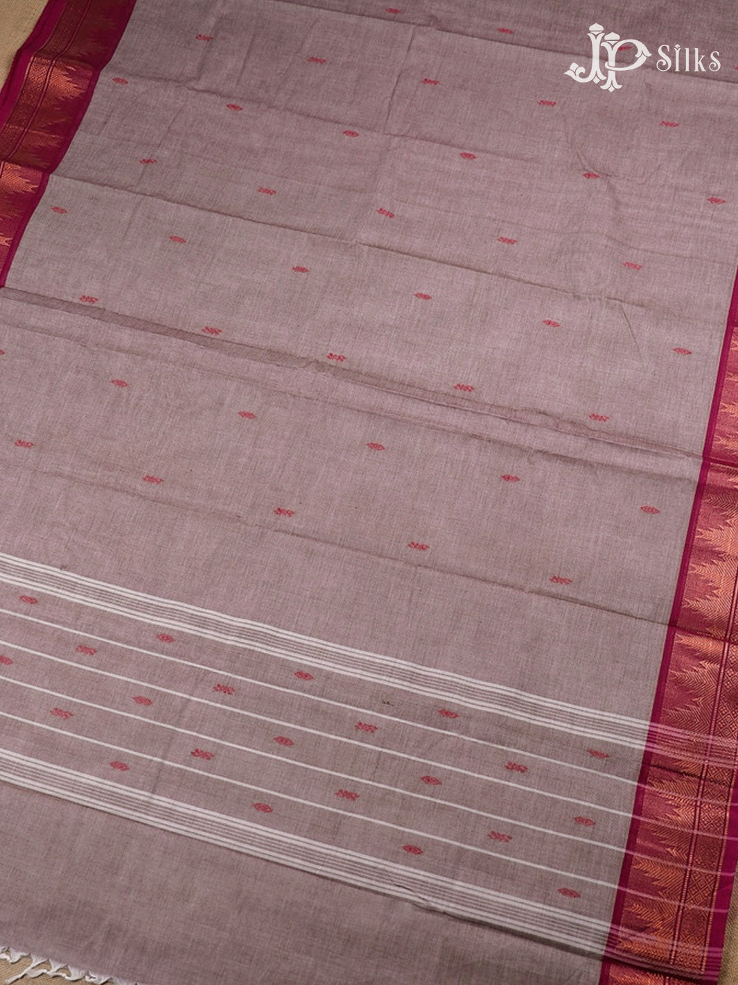 Pale Pink And Pink Theni Cotton Saree - G89