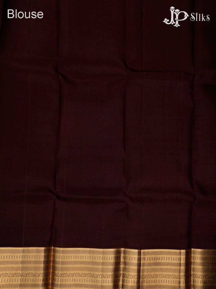 Yellow And Brown Pure Silk Mixed Saree - F3559