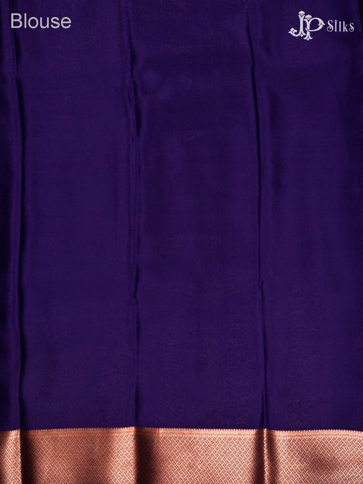 Dark Ink Blue Mysore Silk Saree - D4768