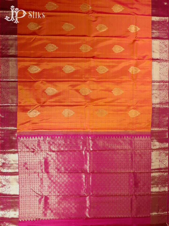 Dual Shade Pink Kanchipuram Pure Silk Saree - A1121