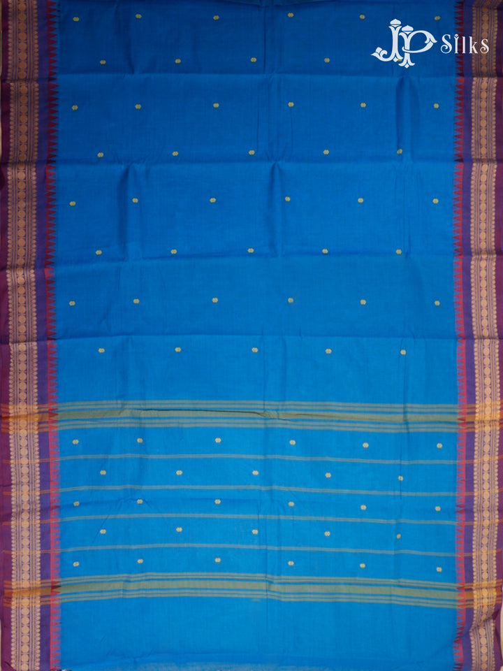 Blue & Light Purple Theni Cotton Saree - G748