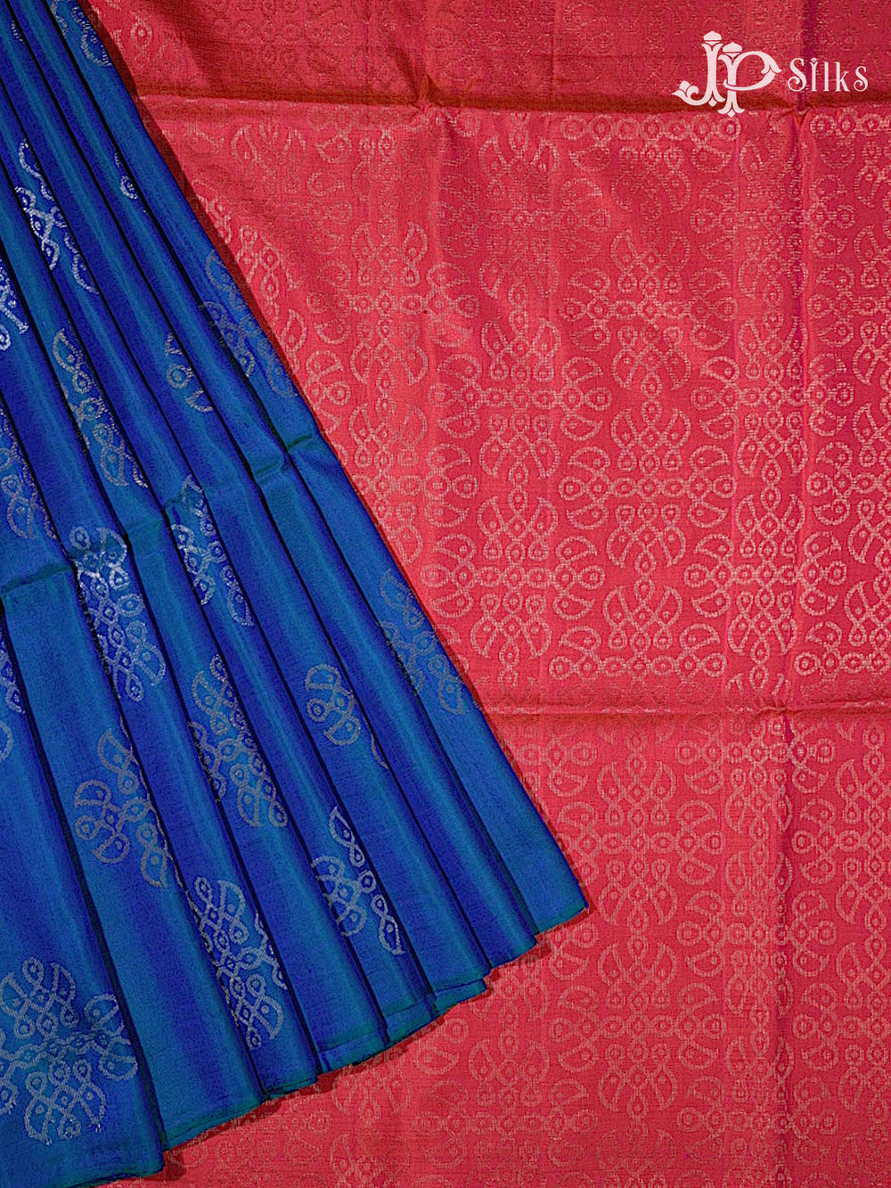Mayil Kaluthu Blue & Pinkish Orange Soft Silk Saree - E4546-view2