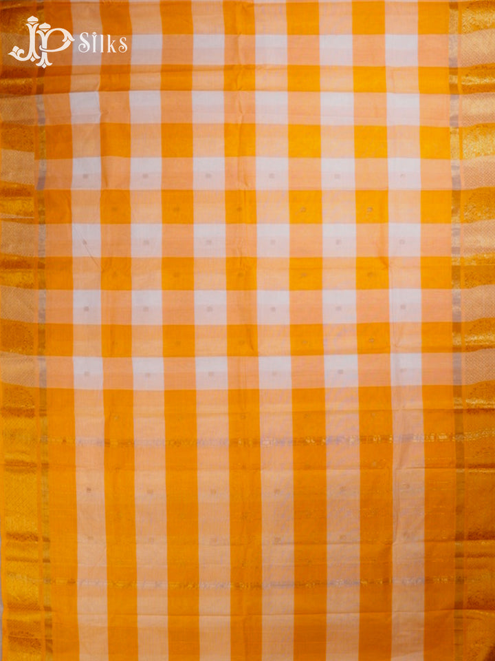 Mango Yellow & White Chettinad Cotton Saree - G399 “View6”
