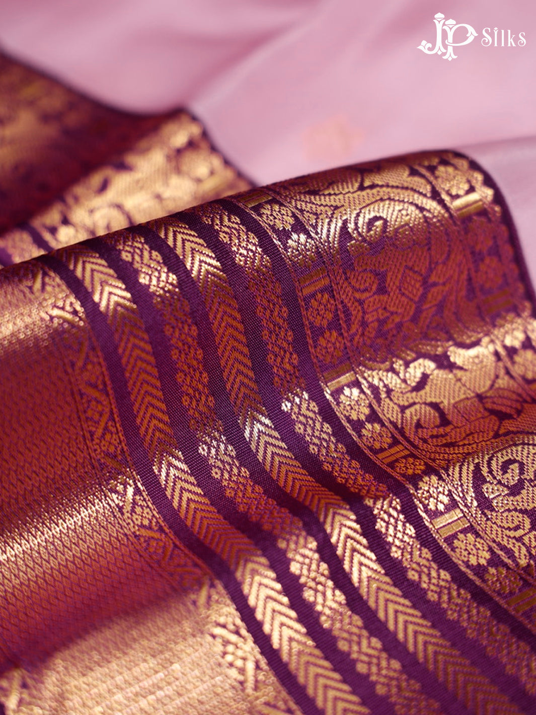 Baby pink Pure & Dark Purple Silk Mix Saree -h20