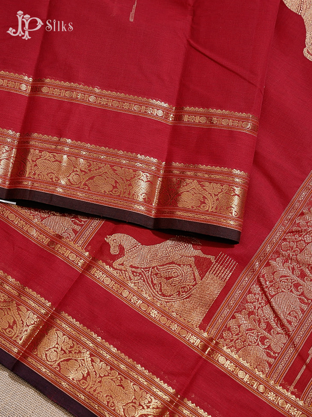Red Kanchi Cotton Saree H32